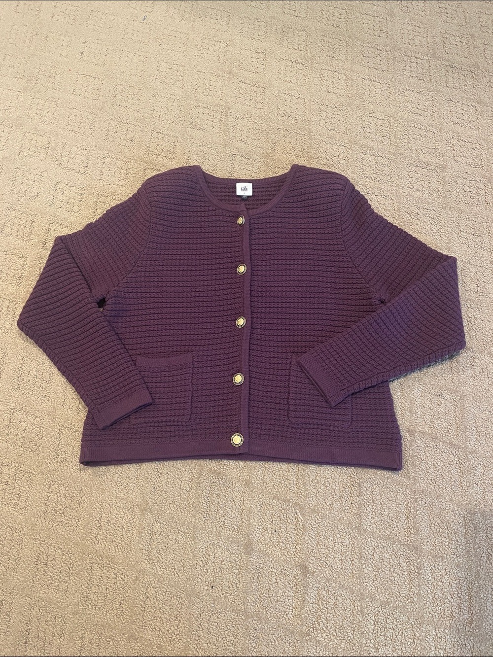 CAbi Purple Knit Button-Front Cardigan - Picture 1 of 5